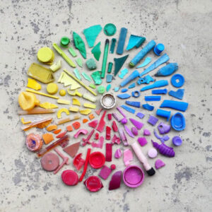 Ballina web designer with colour wheel of beach flotsam